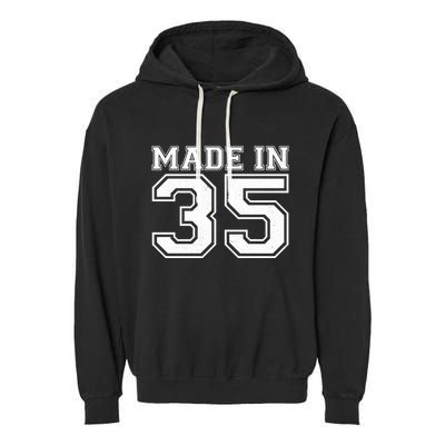 Sporty Jersey Style Made In 1935 90th Birthday Garment-Dyed Fleece Hoodie