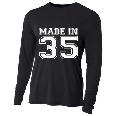 Sporty Jersey Style Made In 1935 90th Birthday Cooling Performance Long Sleeve Crew