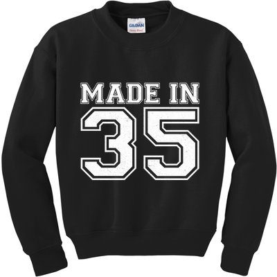 Sporty Jersey Style Made In 1935 90th Birthday Kids Sweatshirt