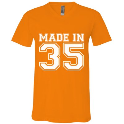Sporty Jersey Style Made In 1935 90th Birthday V-Neck T-Shirt