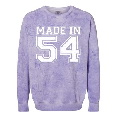 Sporty Jersey Style Made In 1954 70th Birthday Colorblast Crewneck Sweatshirt