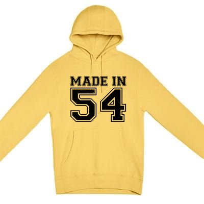 Sporty Jersey Style Made In 1954 70th Birthday Premium Pullover Hoodie