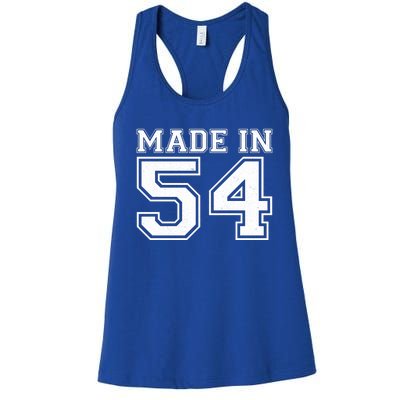 Sporty Jersey Style Made In 1954 70th Birthday Women's Racerback Tank