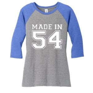 Sporty Jersey Style Made In 1954 70th Birthday Women's Tri-Blend 3/4-Sleeve Raglan Shirt