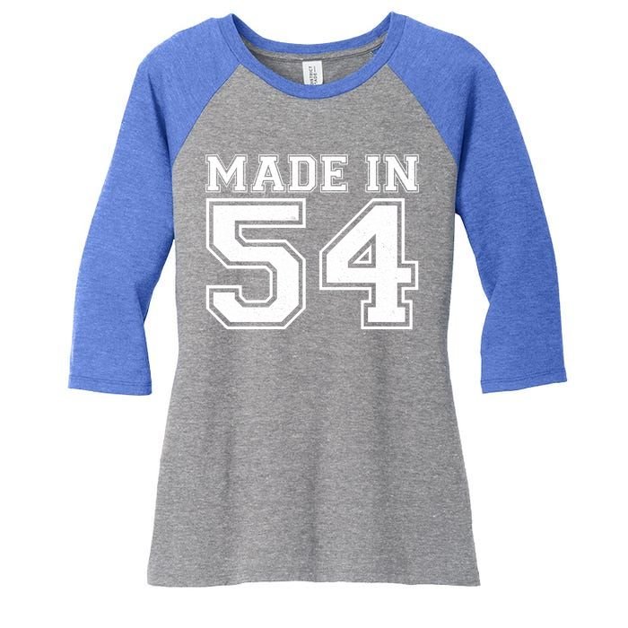 Sporty Jersey Style Made In 1954 70th Birthday Women's Tri-Blend 3/4-Sleeve Raglan Shirt