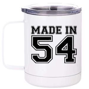 Sporty Jersey Style Made In 1954 70th Birthday 12 oz Stainless Steel Tumbler Cup