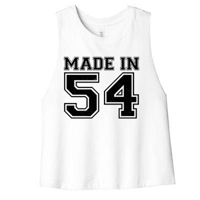 Sporty Jersey Style Made In 1954 70th Birthday Women's Racerback Cropped Tank