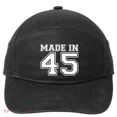 Sporty Jersey Style Made In 1945 80th Birthday 7-Panel Snapback Hat