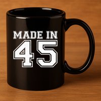 Sporty Jersey Style Made In 1945 80th Birthday 11oz C Handle Ceramic Mug
