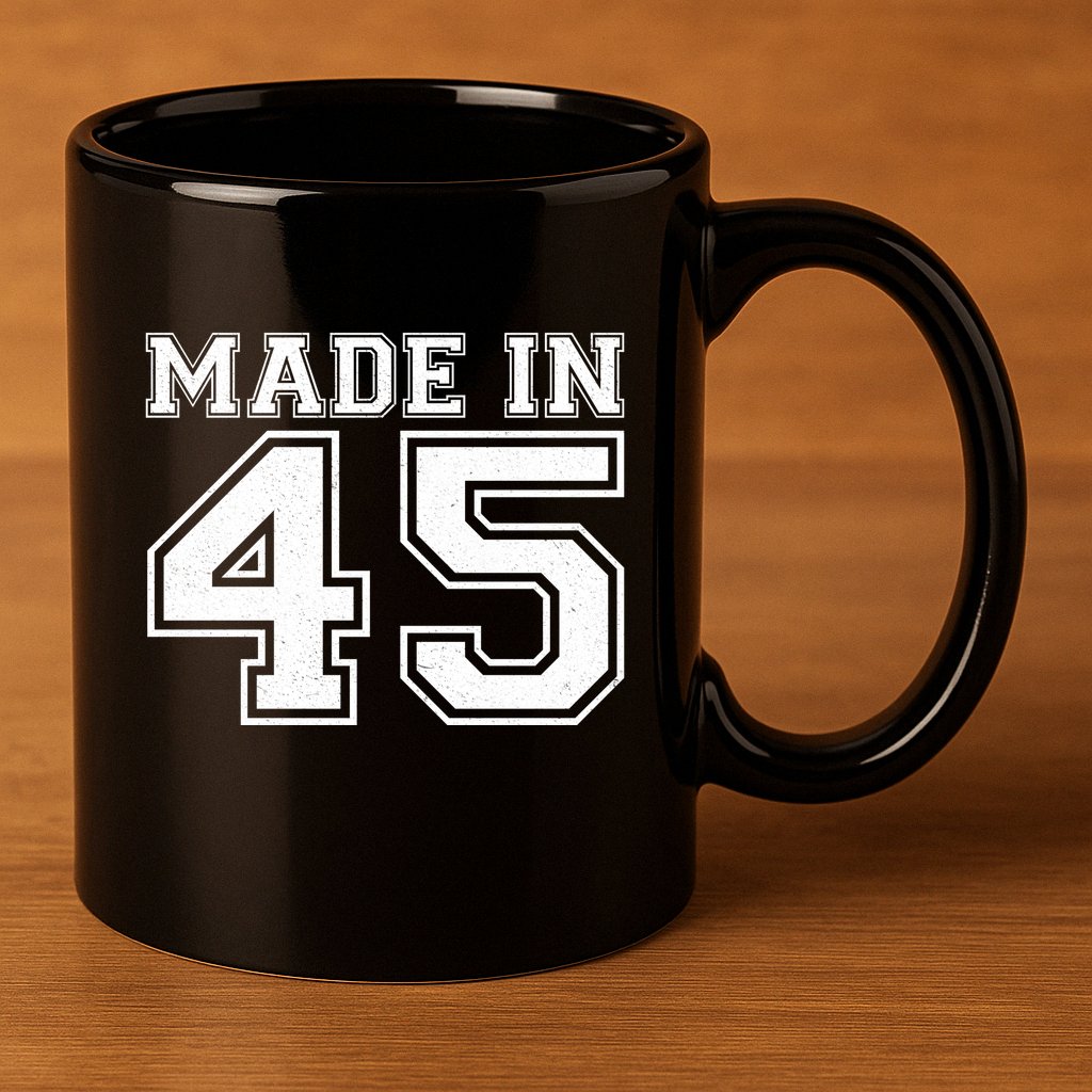 Sporty Jersey Style Made In 1945 80th Birthday 11oz C Handle Ceramic Mug