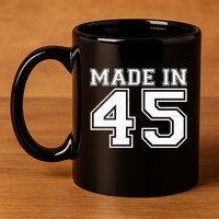 Sporty Jersey Style Made In 1945 80th Birthday 11oz C Handle Ceramic Mug