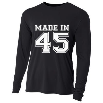 Sporty Jersey Style Made In 1945 80th Birthday Cooling Performance Long Sleeve Crew