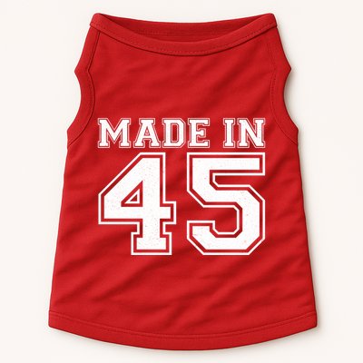 Sporty Jersey Style Made In 1945 80th Birthday Doggie Tank