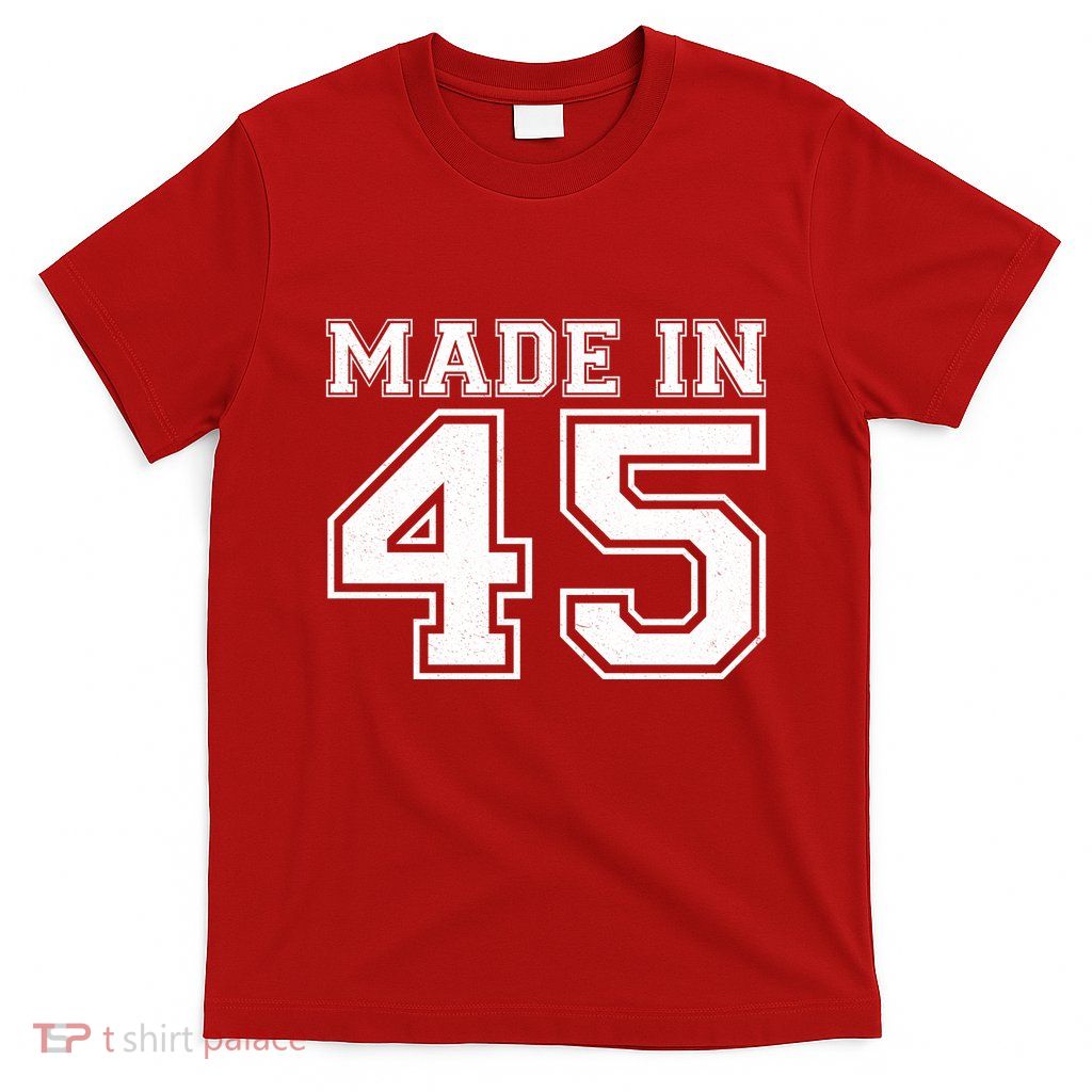 Sporty Jersey Style Made In 1945 80th Birthday T-Shirt