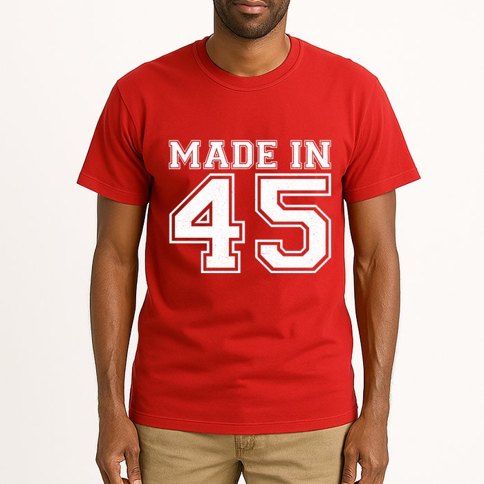 Sporty Jersey Style Made In 1945 80th Birthday Tall T-Shirt
