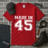 Sporty Jersey Style Made In 1945 80th Birthday Tall T-Shirt