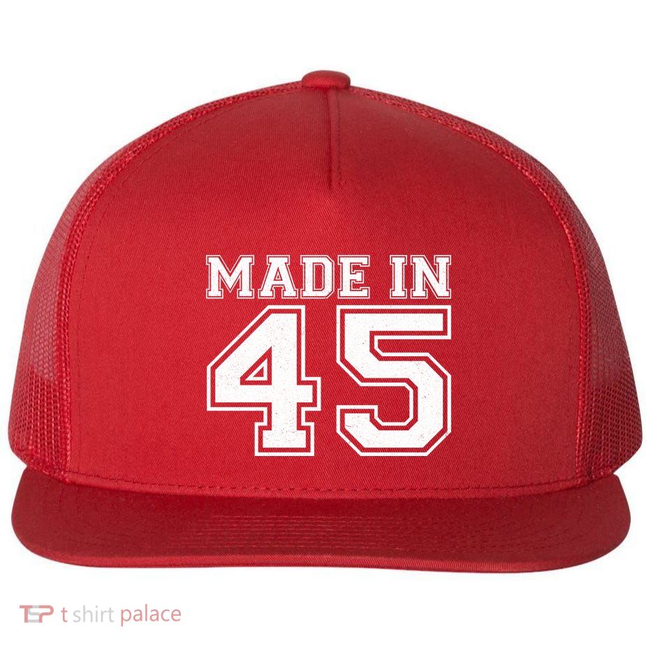 Sporty Jersey Style Made In 1945 80th Birthday Flatbill Hat