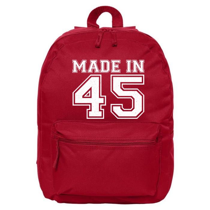 Sporty Jersey Style Made In 1945 80th Birthday 16 in Basic Backpack