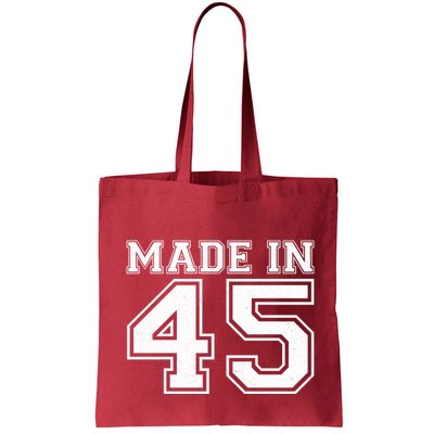 Sporty Jersey Style Made In 1945 80th Birthday Bag
