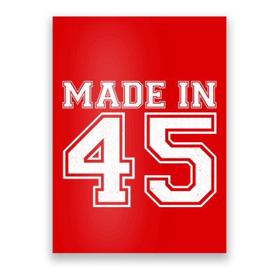Sporty Jersey Style Made In 1945 80th Birthday Poster