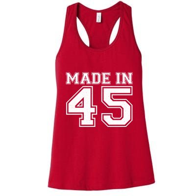 Sporty Jersey Style Made In 1945 80th Birthday Womens Tank Top