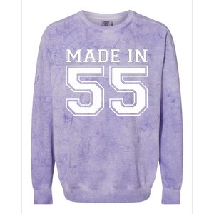 Sporty Jersey Style Made In 1955 70th Birthday Colorblast Crewneck Sweatshirt