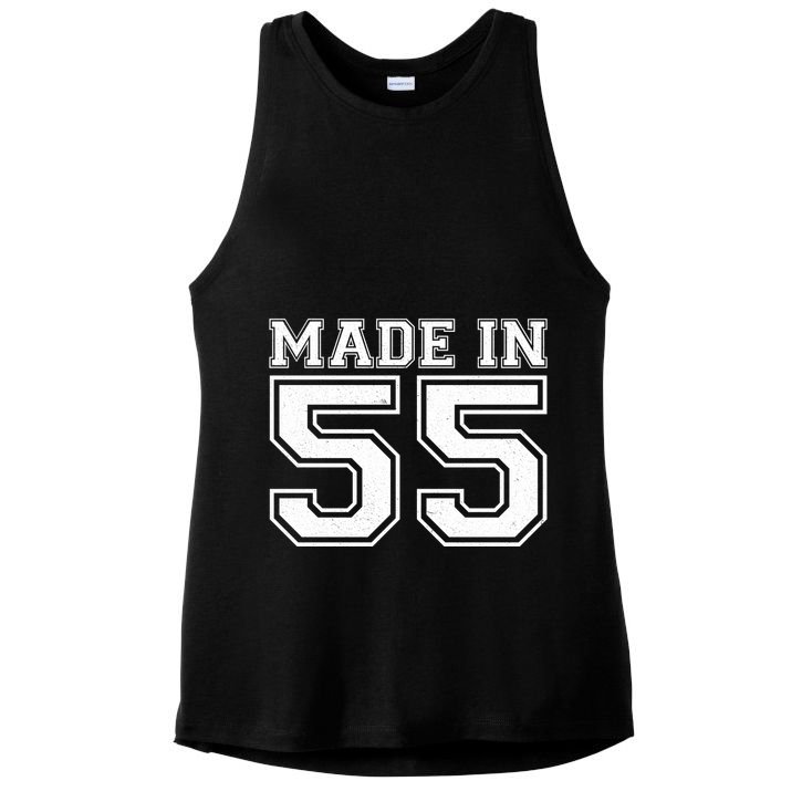 Sporty Jersey Style Made In 1955 70th Birthday Ladies PosiCharge Tri-Blend Wicking Tank