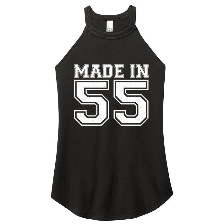 Sporty Jersey Style Made In 1955 70th Birthday Women's Perfect Tri Rocker Tank