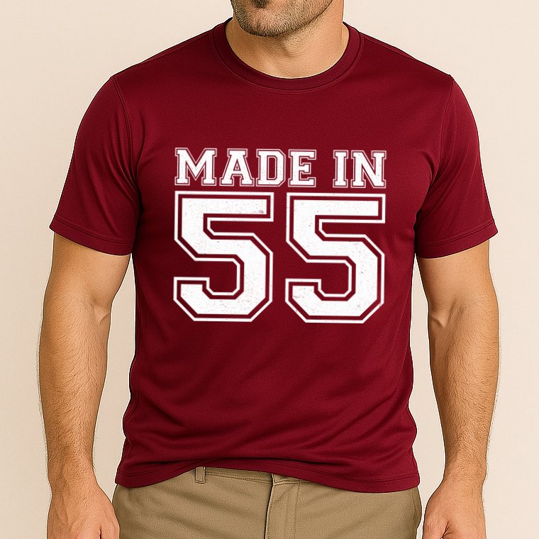 Sporty Jersey Style Made In 1955 70th Birthday Cooling Performance Crew T-Shirt