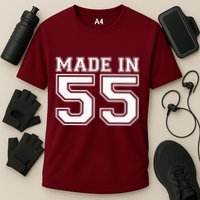 Sporty Jersey Style Made In 1955 70th Birthday Cooling Performance Crew T-Shirt