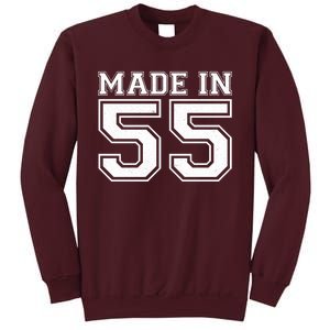 Sporty Jersey Style Made In 1955 70th Birthday Tall Sweatshirt