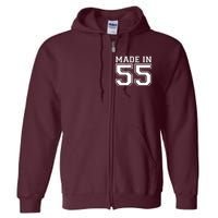 Sporty Jersey Style Made In 1955 70th Birthday Full Zip Hoodie