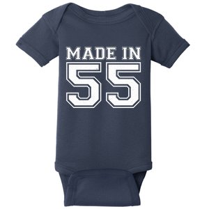 Sporty Jersey Style Made In 1955 70th Birthday Baby Bodysuit