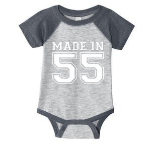 Sporty Jersey Style Made In 1955 70th Birthday Infant Baby Jersey Bodysuit