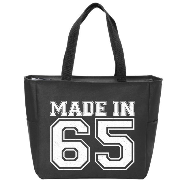 Sporty Jersey Style Made In 1965 60th Birthday Zip Tote Bag