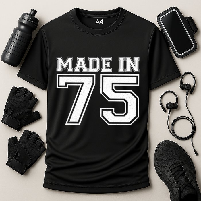 Sporty Jersey Style Made In 1975 50th Birthday Performance Shirt