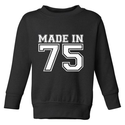 Sporty Jersey Style Made In 1975 50th Birthday Toddler Sweatshirt