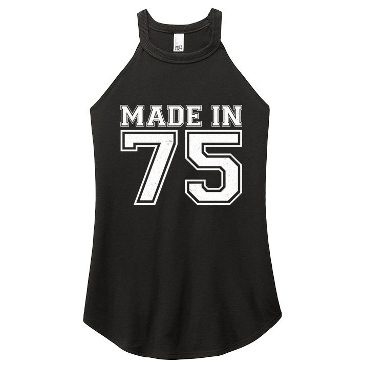 Sporty Jersey Style Made In 1975 50th Birthday Women's Perfect Tri Rocker Tank