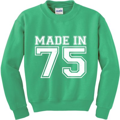 Sporty Jersey Style Made In 1975 50th Birthday Kids Sweatshirt