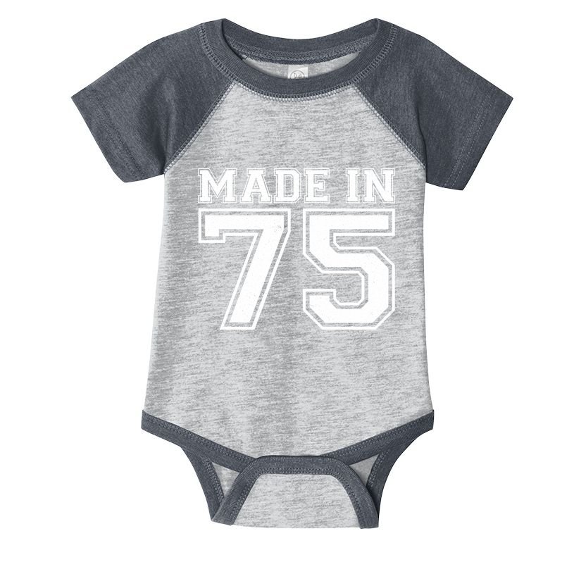 Sporty Jersey Style Made In 1975 50th Birthday Infant Baby Jersey Bodysuit
