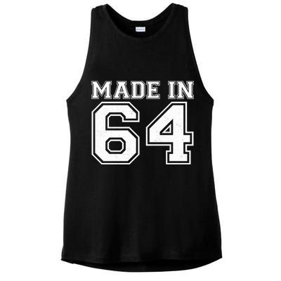 Sporty Jersey Style Made In 1964 60th Birthday Ladies PosiCharge Tri-Blend Wicking Tank