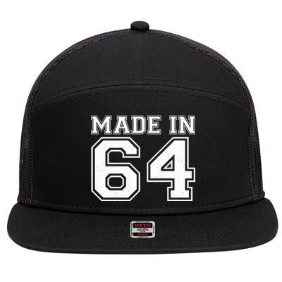 Sporty Jersey Style Made In 1964 60th Birthday 7 Panel Mesh Trucker Snapback Hat