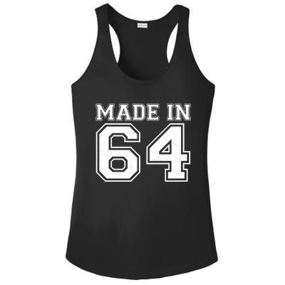 Sporty Jersey Style Made In 1964 60th Birthday Ladies PosiCharge Competitor Racerback Tank