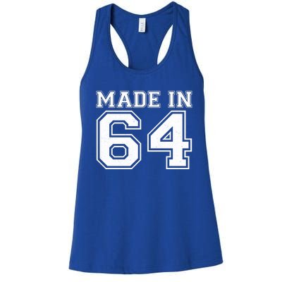 Sporty Jersey Style Made In 1964 60th Birthday Women's Racerback Tank