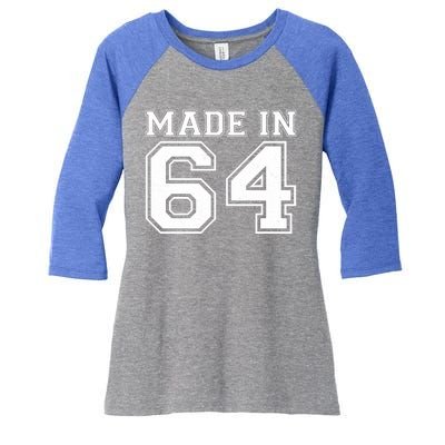 Sporty Jersey Style Made In 1964 60th Birthday Women's Tri-Blend 3/4-Sleeve Raglan Shirt