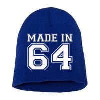 Sporty Jersey Style Made In 1964 60th Birthday Short Acrylic Beanie