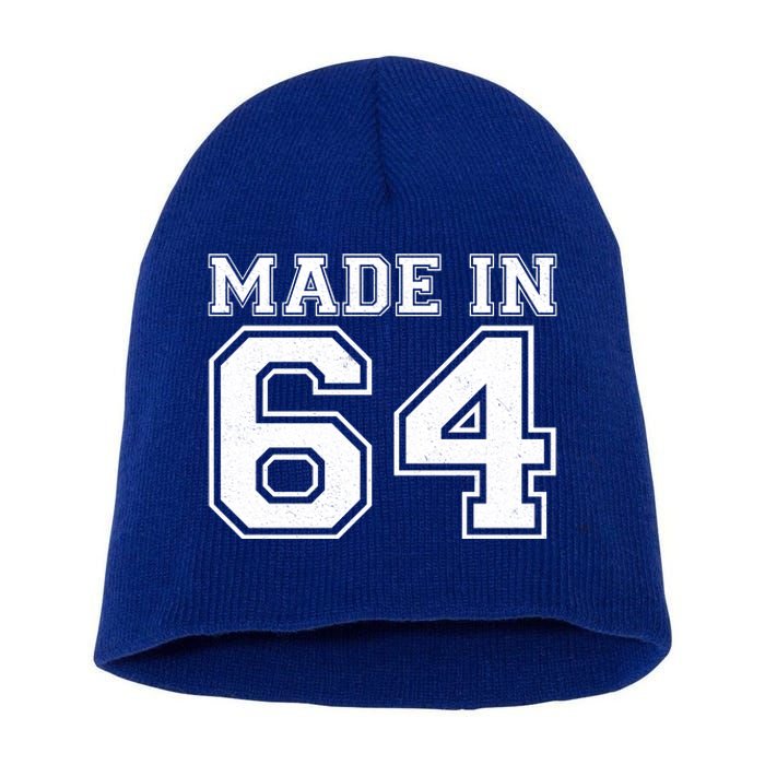 Sporty Jersey Style Made In 1964 60th Birthday Short Acrylic Beanie