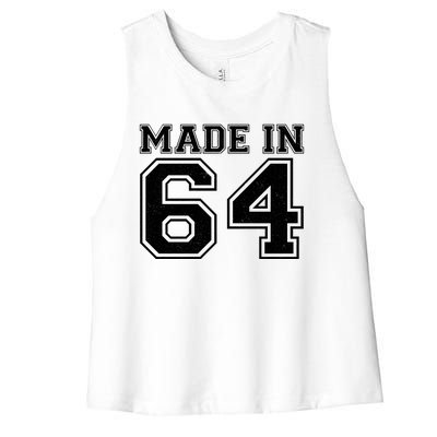 Sporty Jersey Style Made In 1964 60th Birthday Women's Racerback Cropped Tank