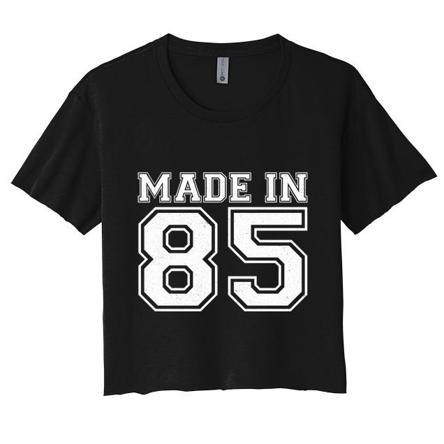 Sporty Jersey Style Made In 1985 40th Birthday Crop Top