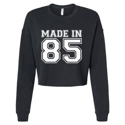Sporty Jersey Style Made In 1985 40th Birthday Cropped Pullover Crew